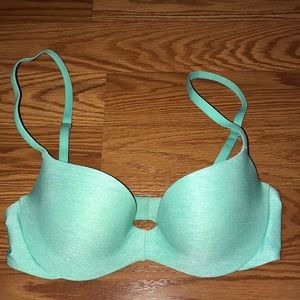 Pink Victoria Secret bra light lift 32b green